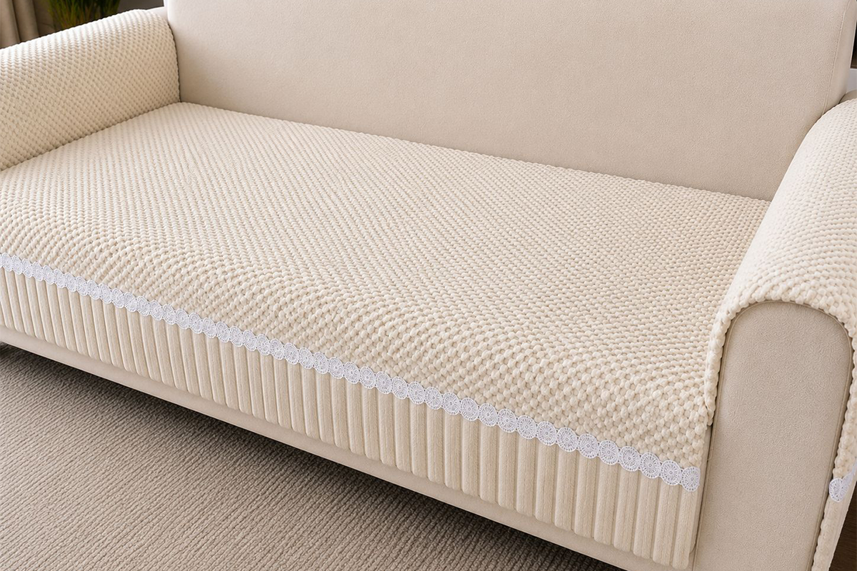 Royal Elegance Ivory Sofa Cover