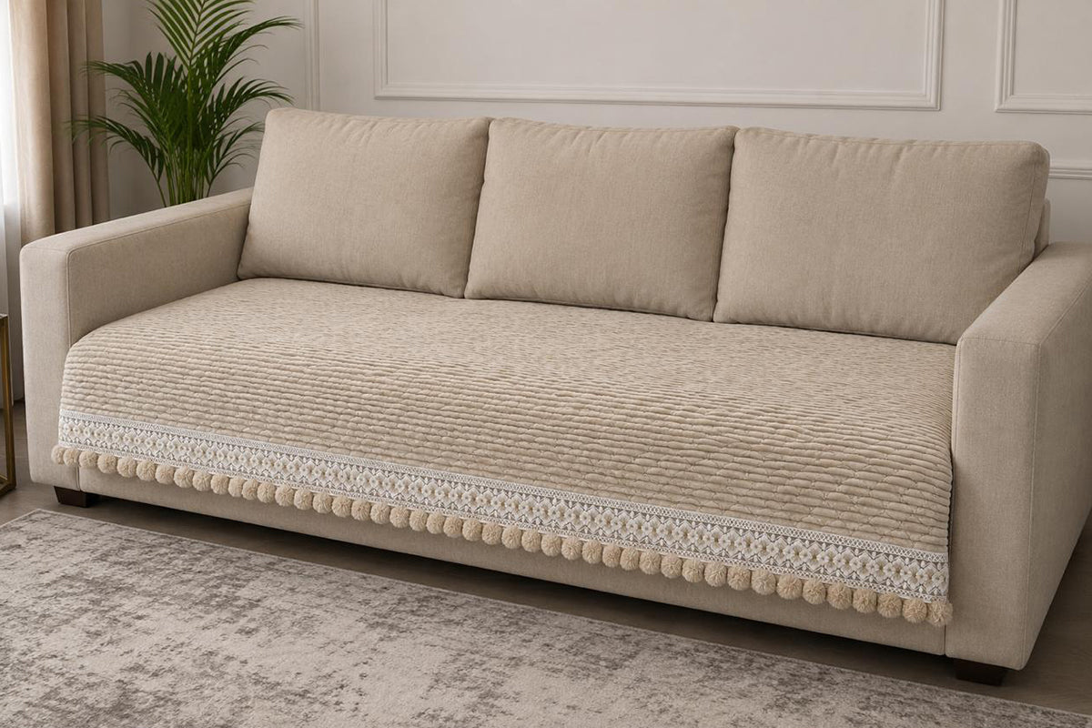 Luxurious Beige Harmony Sofa Cover