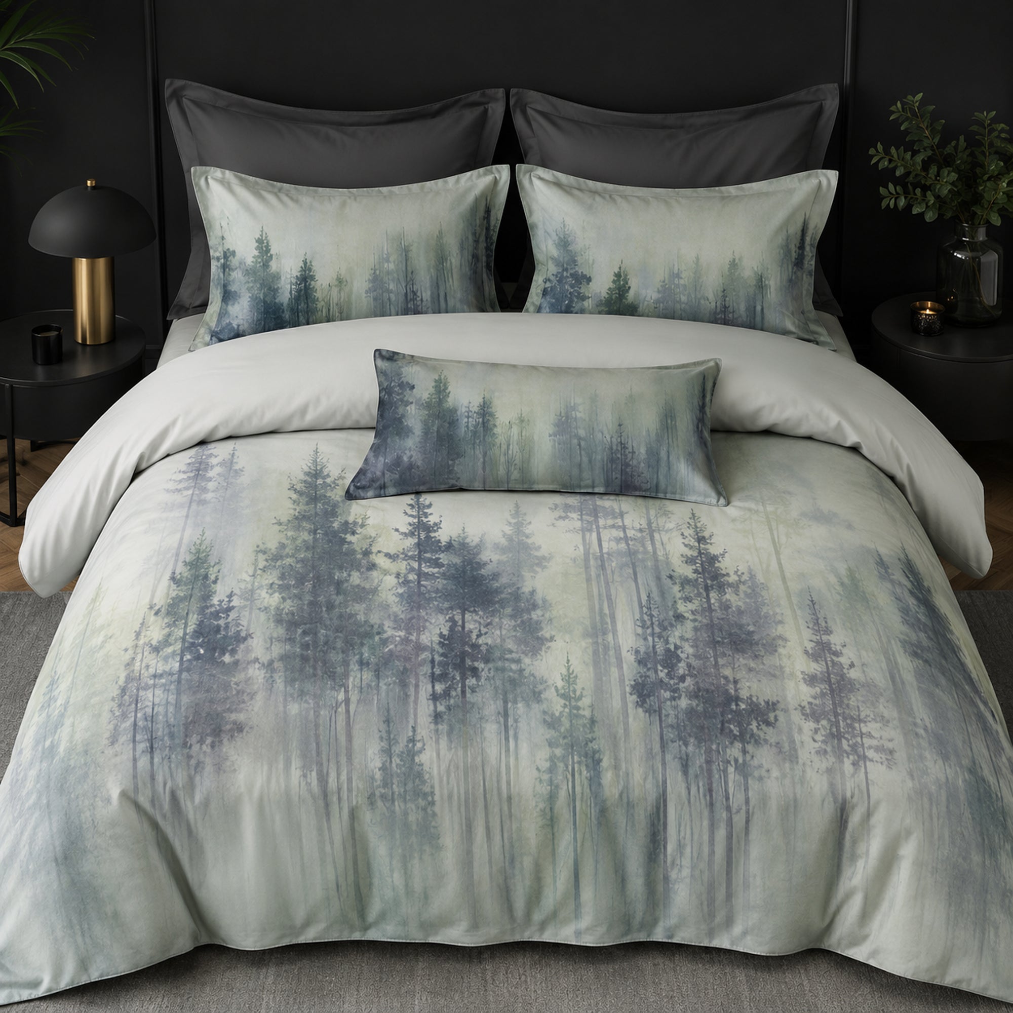 Misty Forest 350TC Digital Cotton Bedsheet