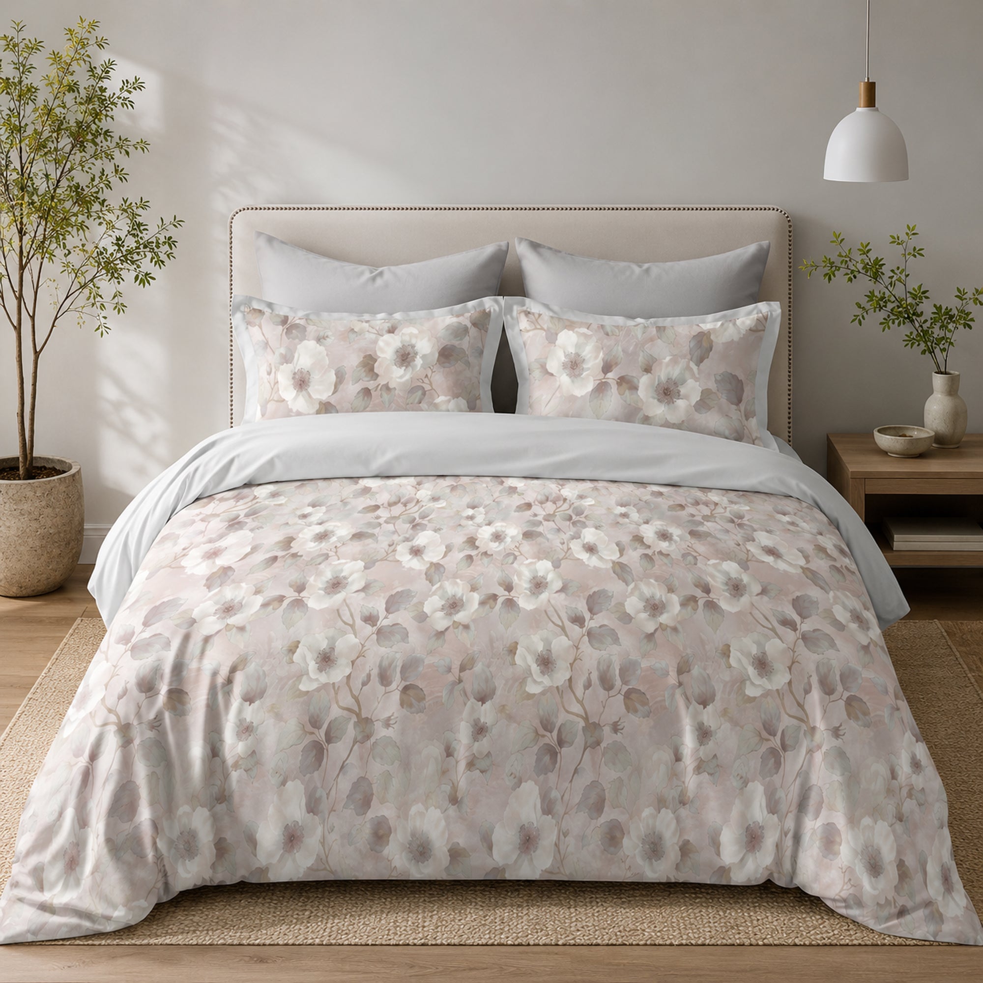 Blush Magnolia 350TC Digital Cotton Bedsheet