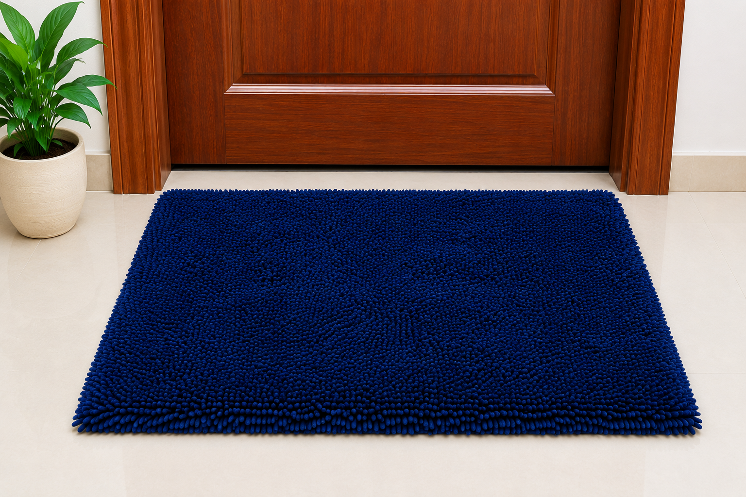 Tejas Premium Microfiber Door Mat - Blue