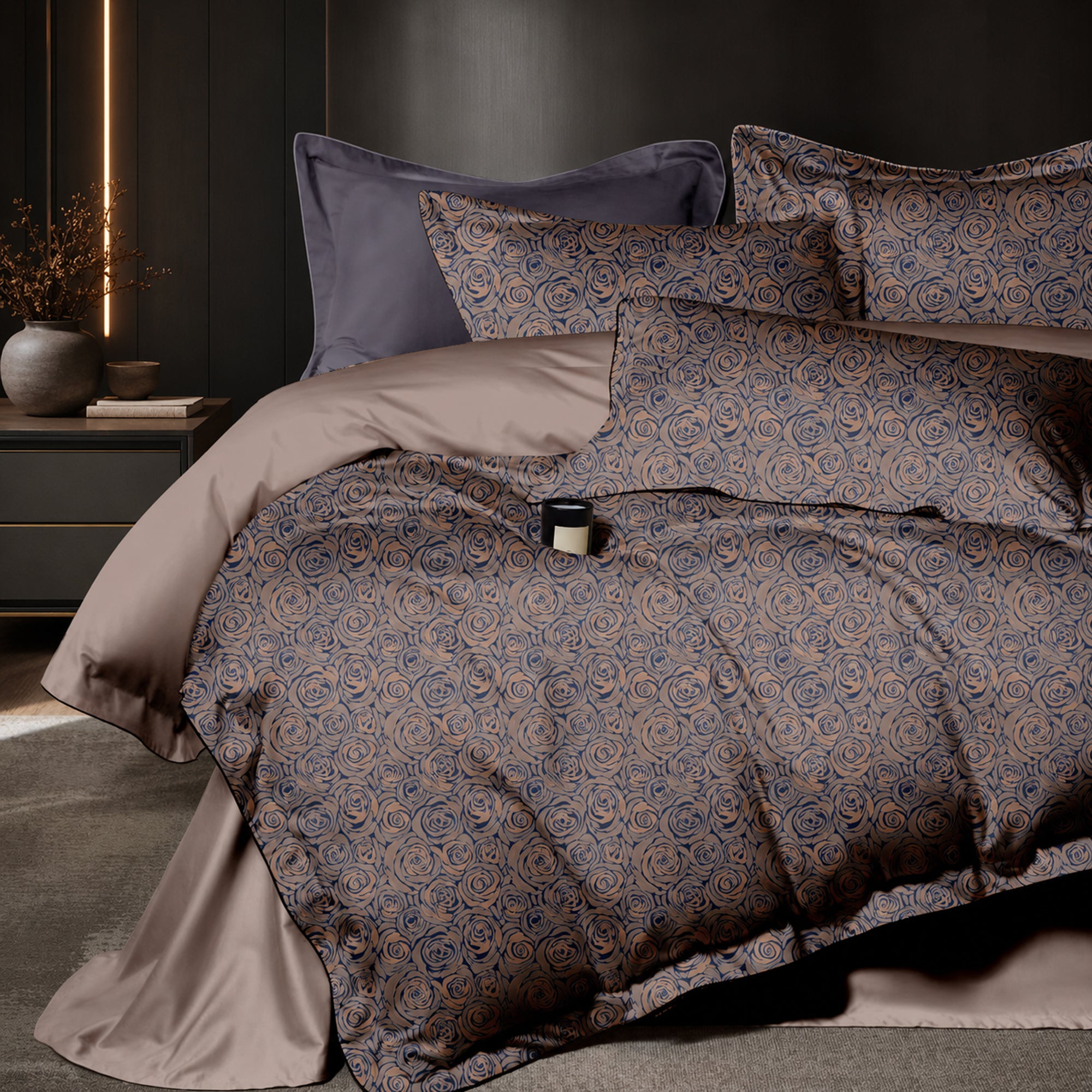 Mocha Rose 350TC Digital Cotton Bedsheet