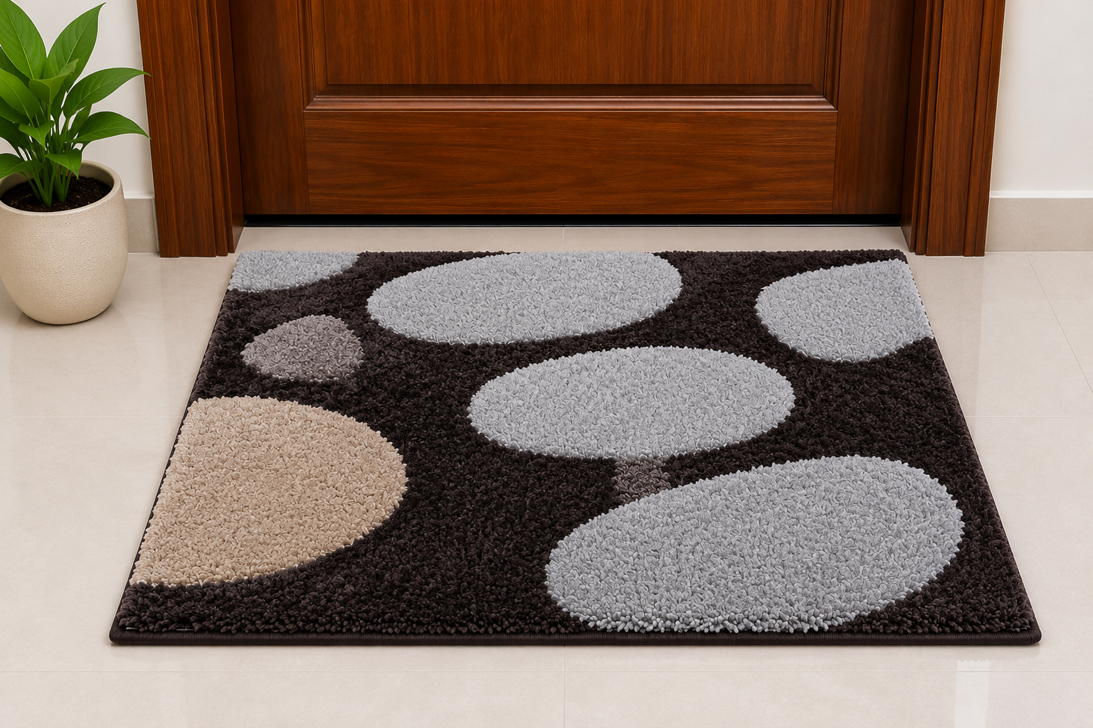 Doom Premium Stone Craft Door Mat- Brown