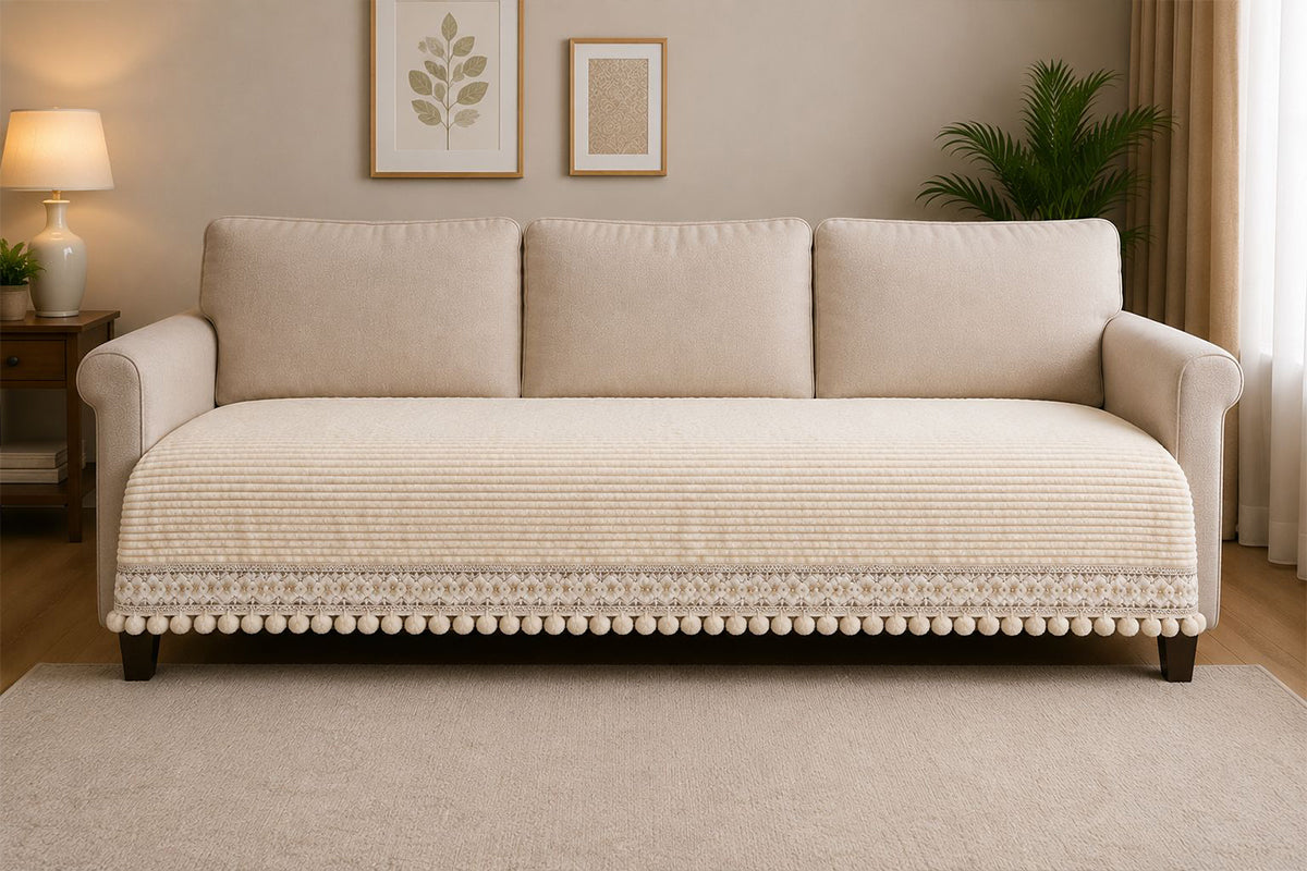 Luxurious Ivory Harmony Sofa Cover