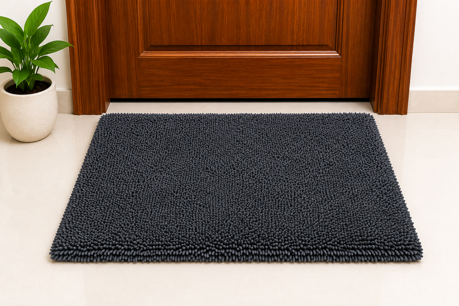 Tejas Premium Microfiber Door Mat - Grey