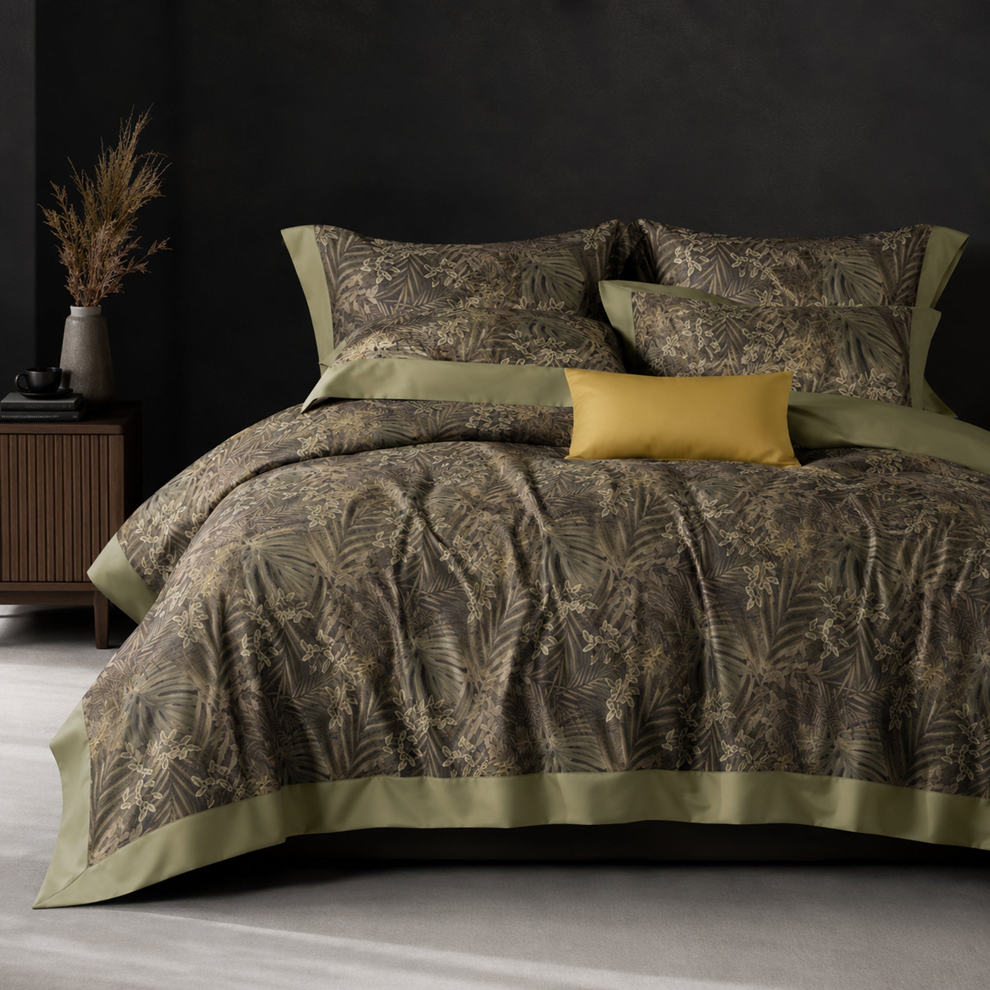 Olive Canopy 350TC Digital Cotton Bedsheet