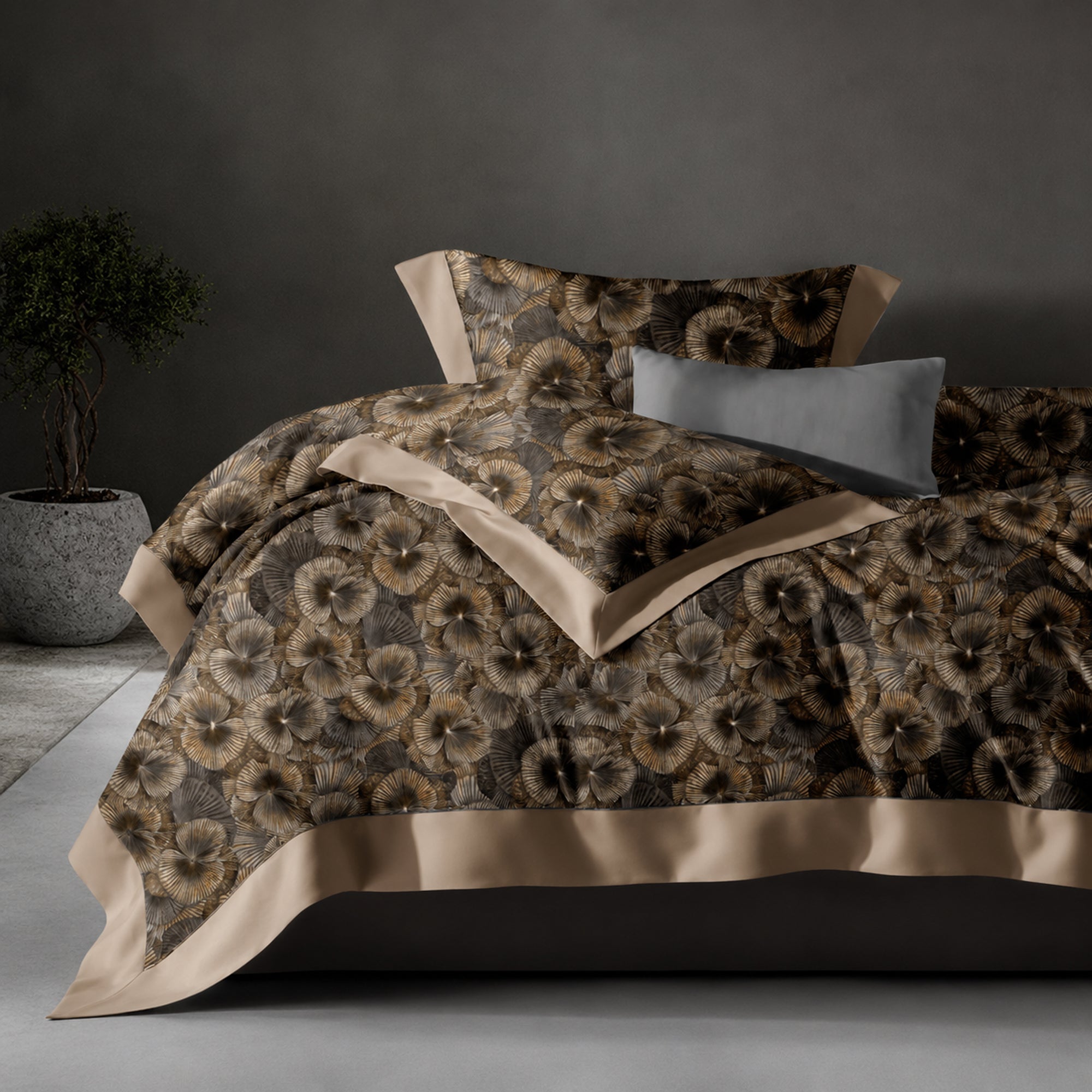 Golden Bloom 350TC Digital Cotton Bedsheet