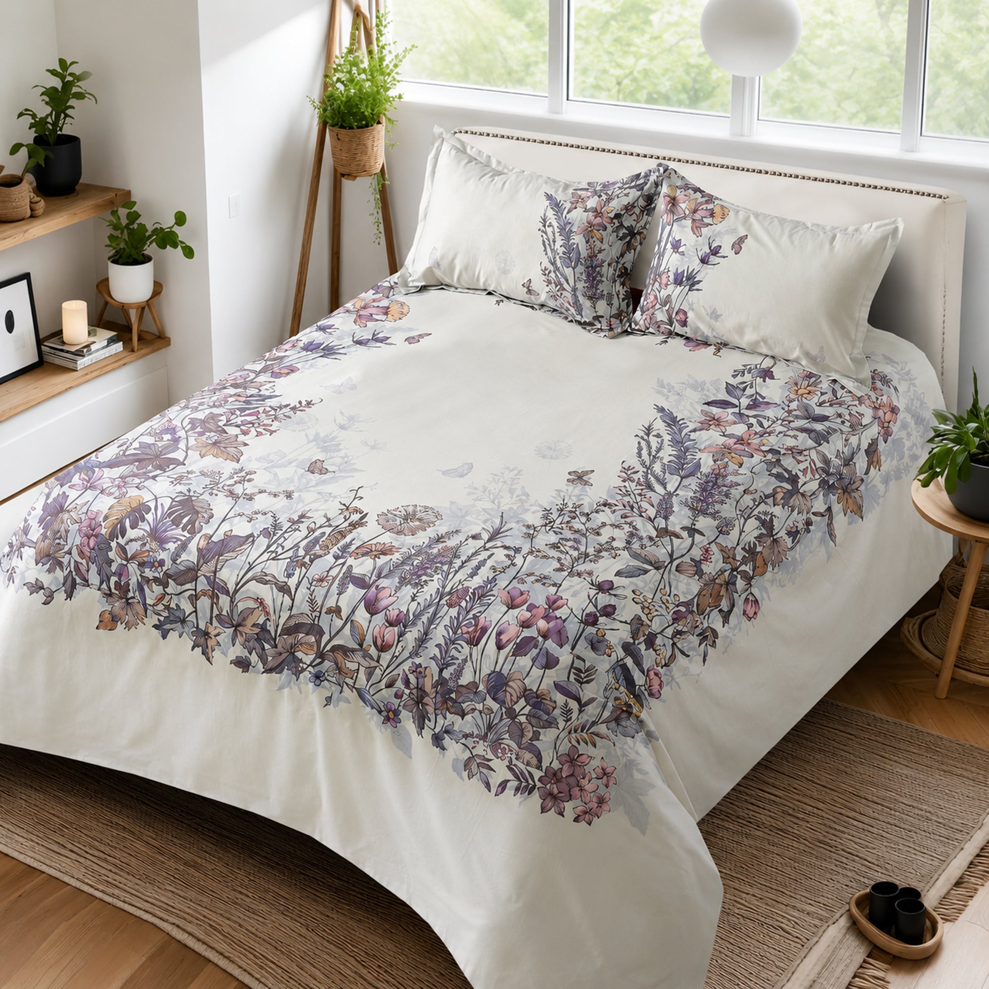 Wildflower Meadow 350TC Digital Cotton Bedsheet