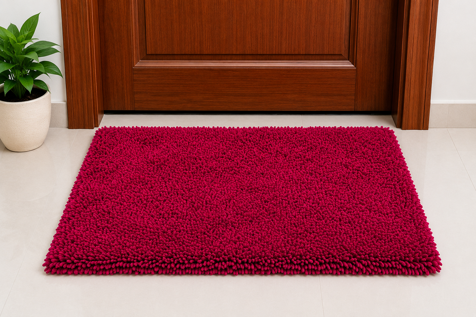 Tejas Premium Microfiber Door Mat - Maroon