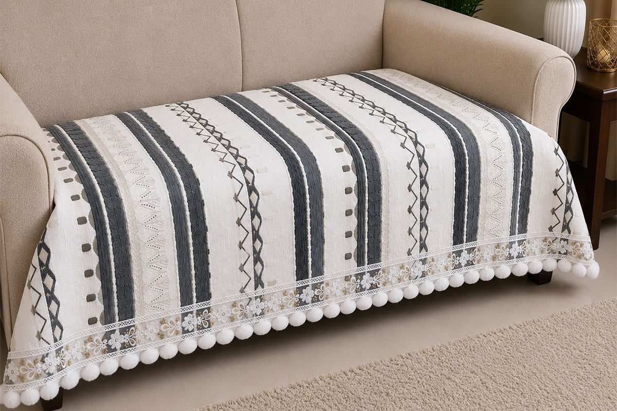 Luxurious Munchi Dark Grey Sofa Cover