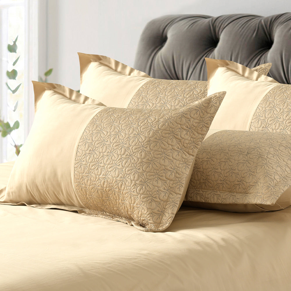 ROSARIO Luxurious Champagne Quilt Bedsheet Set – 3 Piece