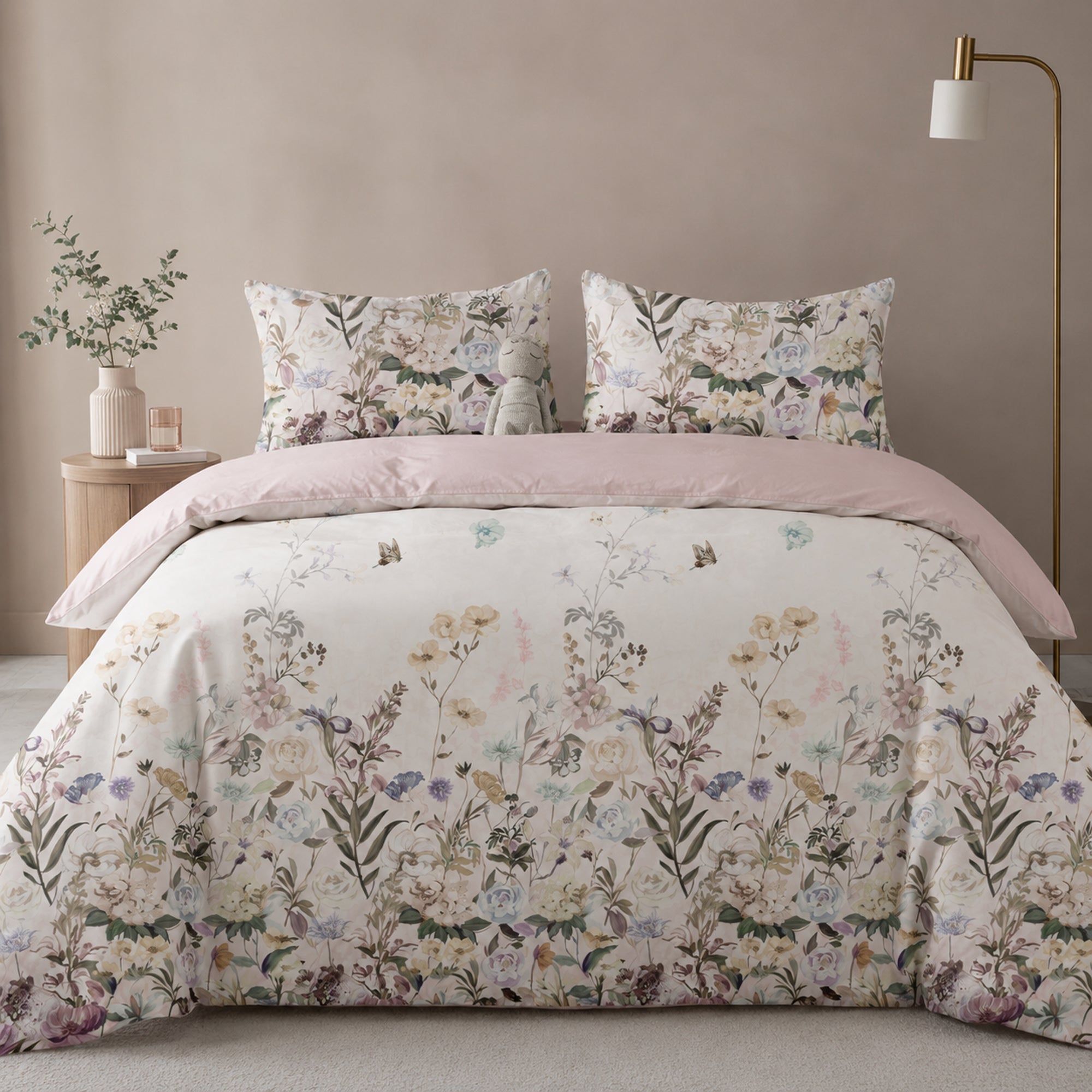 Blush Meadow 350TC Digital Cotton Bedsheet