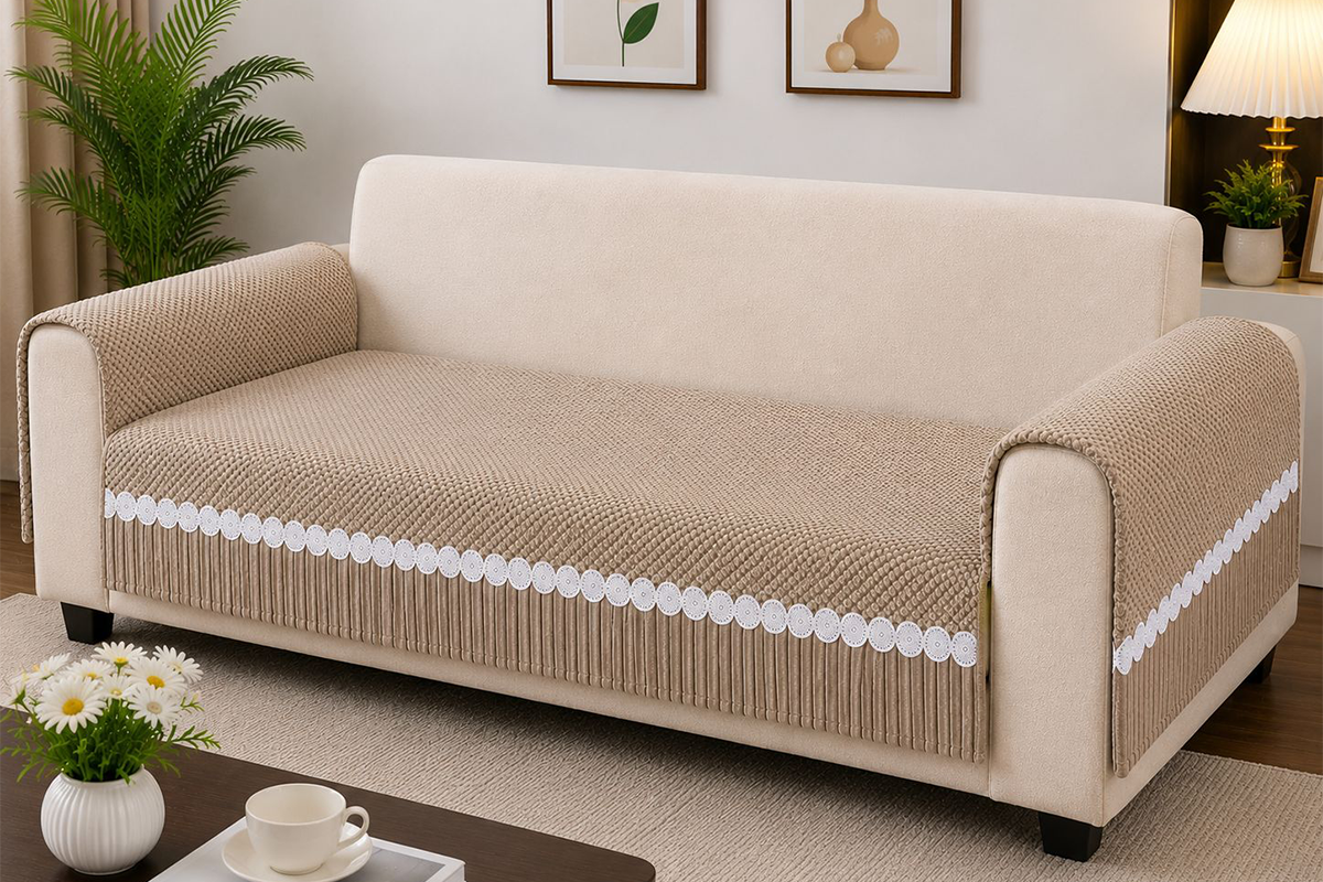 Royal Elegance Beige Sofa Cover