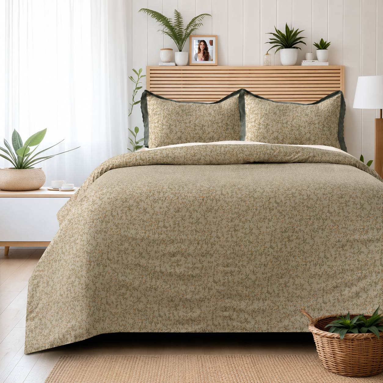 Nautica Olive Blossom Bed Sheet Set