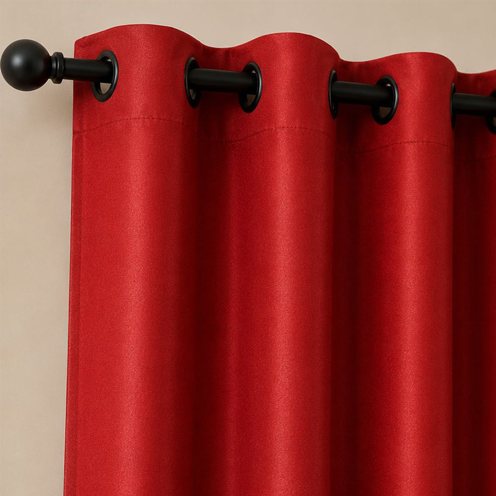 Luxurious Red Blackout Curtain Set (Set of 2)