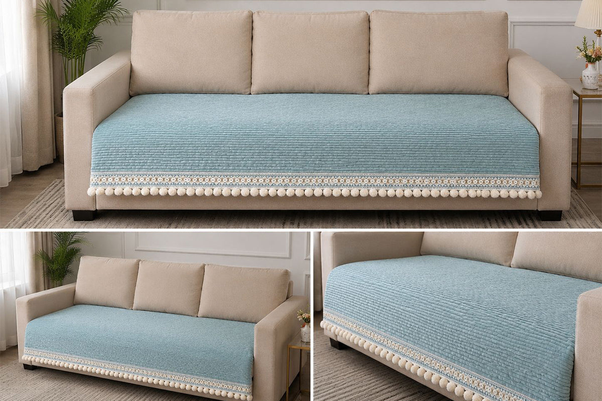 Luxurious Aqua Harmony Sofa Cover