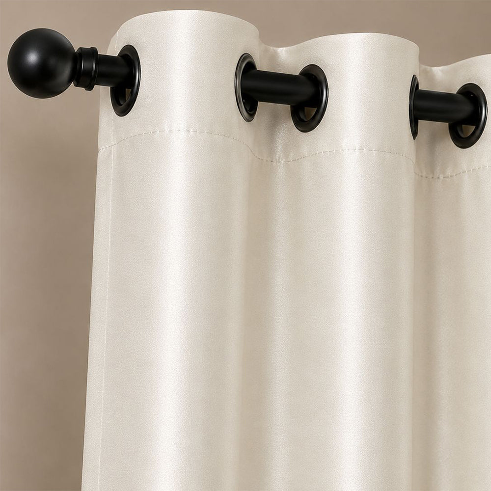 Luxurious Off White Elegance Blackout Curtain Set (Set of 2)