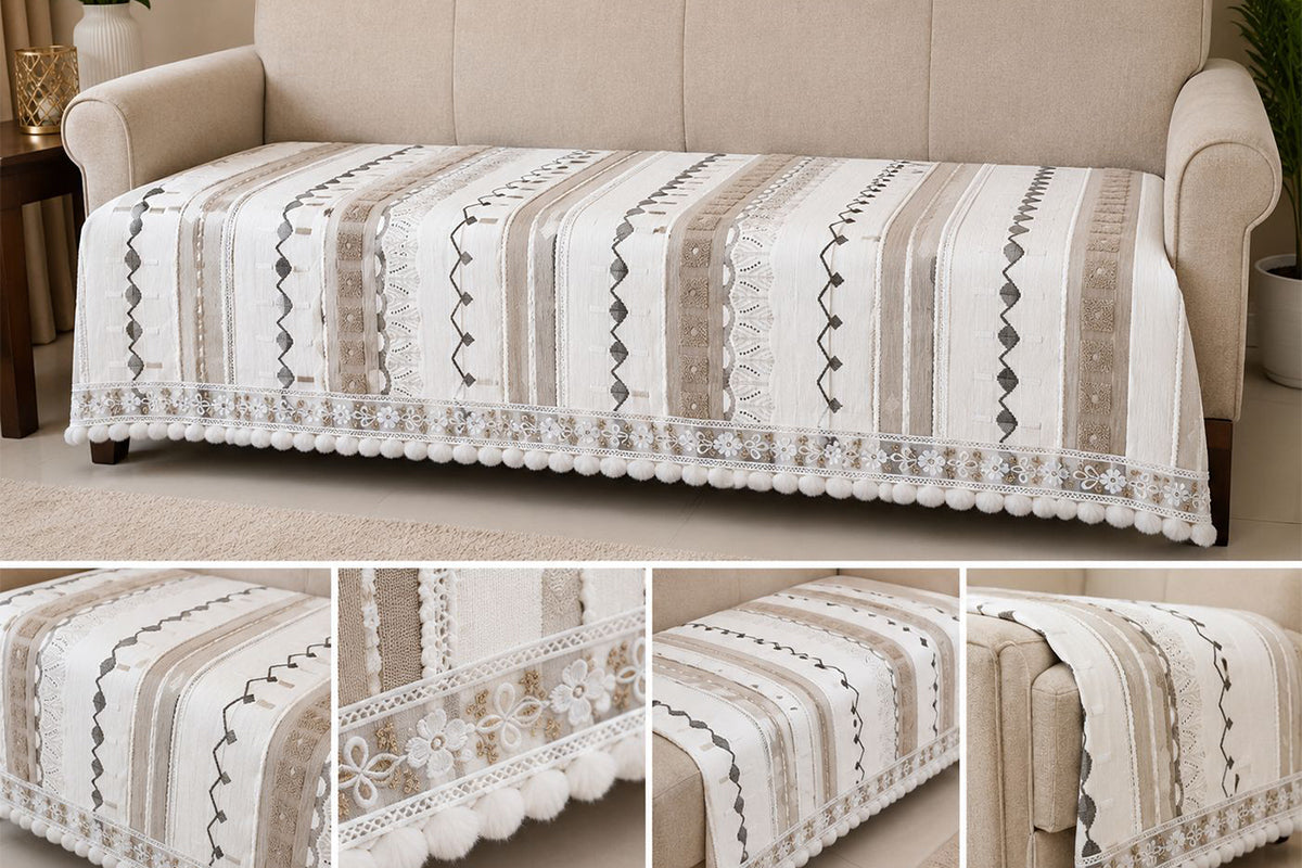 Luxurious Munchi Beige Sofa Cover