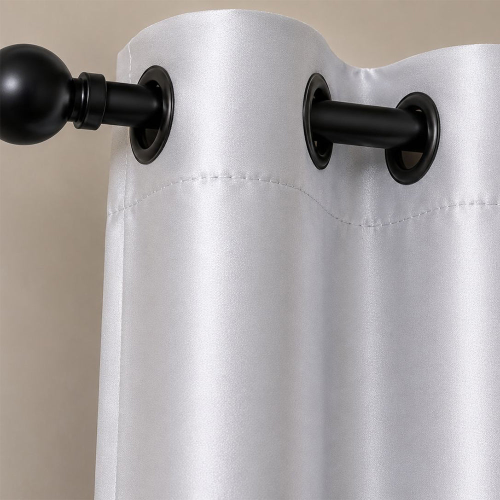 Luxurious Light Grey Blackout Curtain Set (Set of 2)