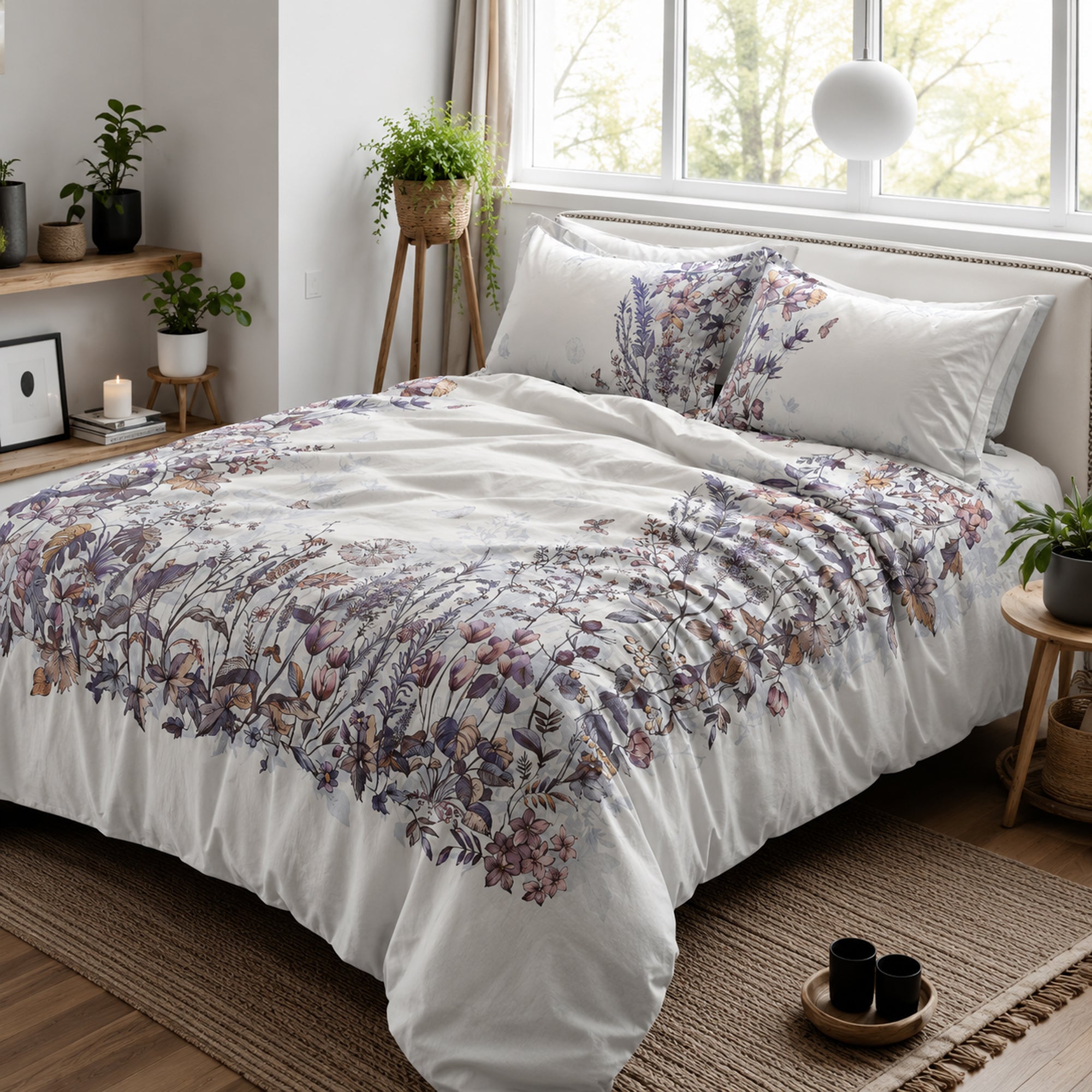 Wildflower Meadow 350TC Digital Cotton Bedsheet