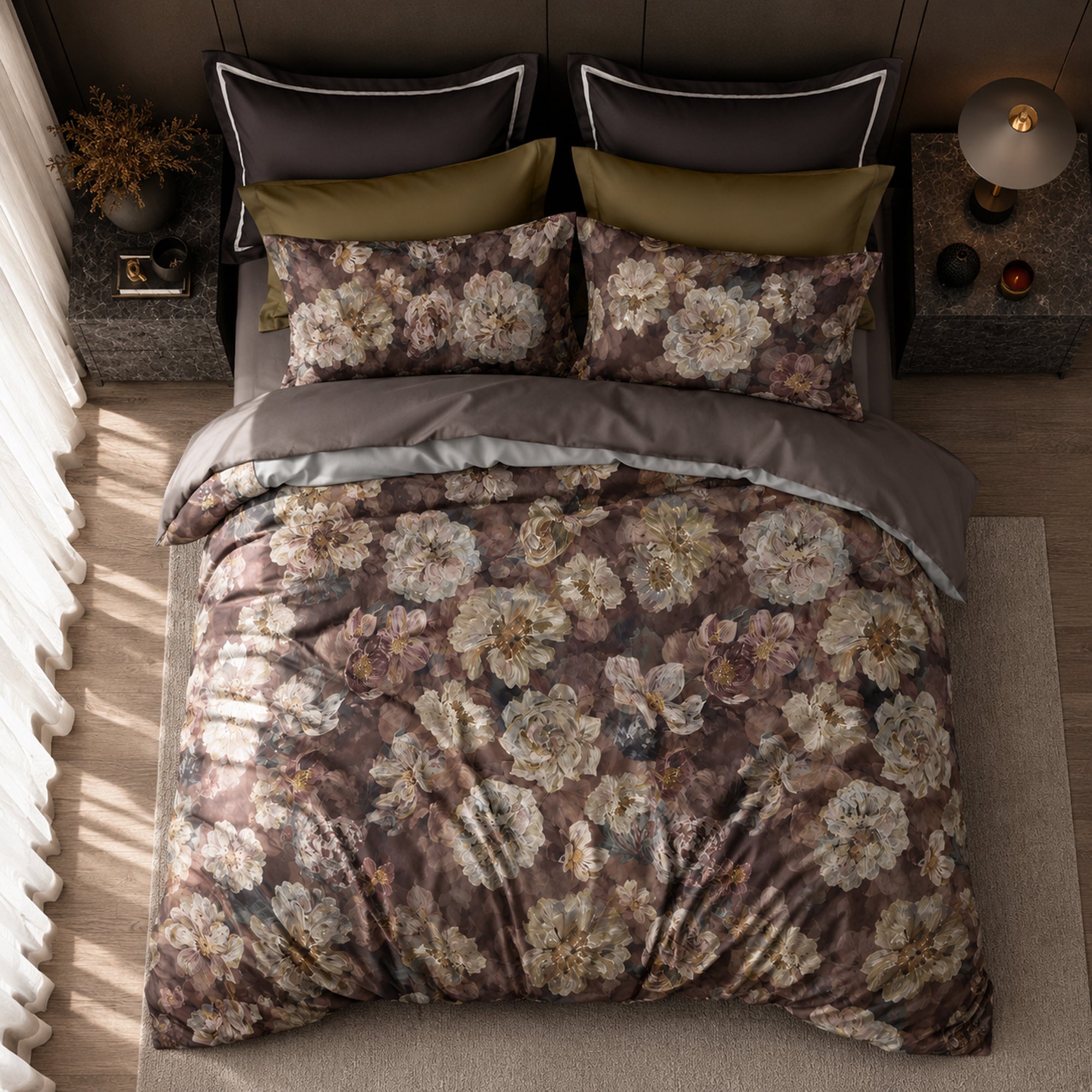 Autumn Bouquet 350TC Digital Cotton Bedsheet