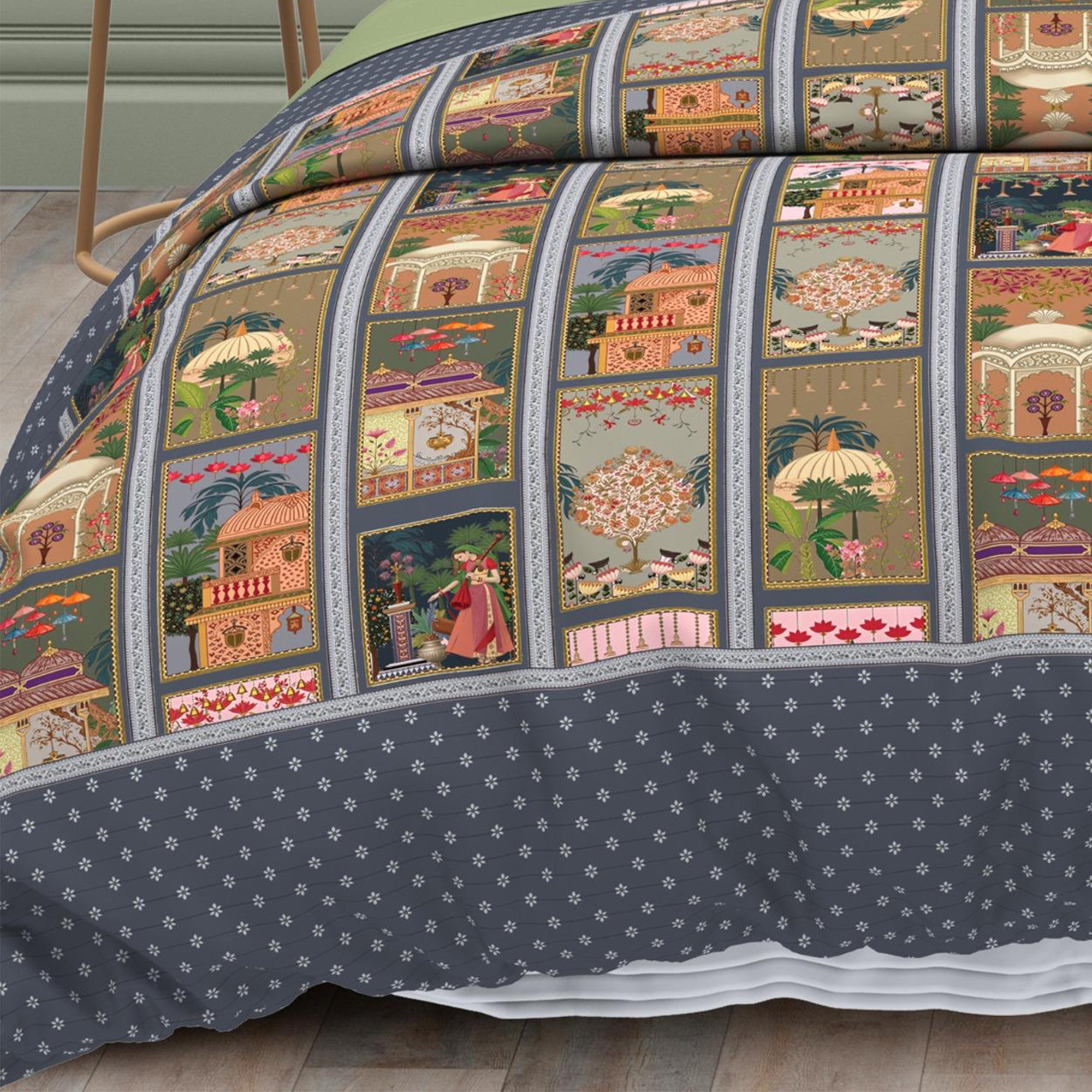 Cotton Digital Print Shahi Haveli Bedsheet Set