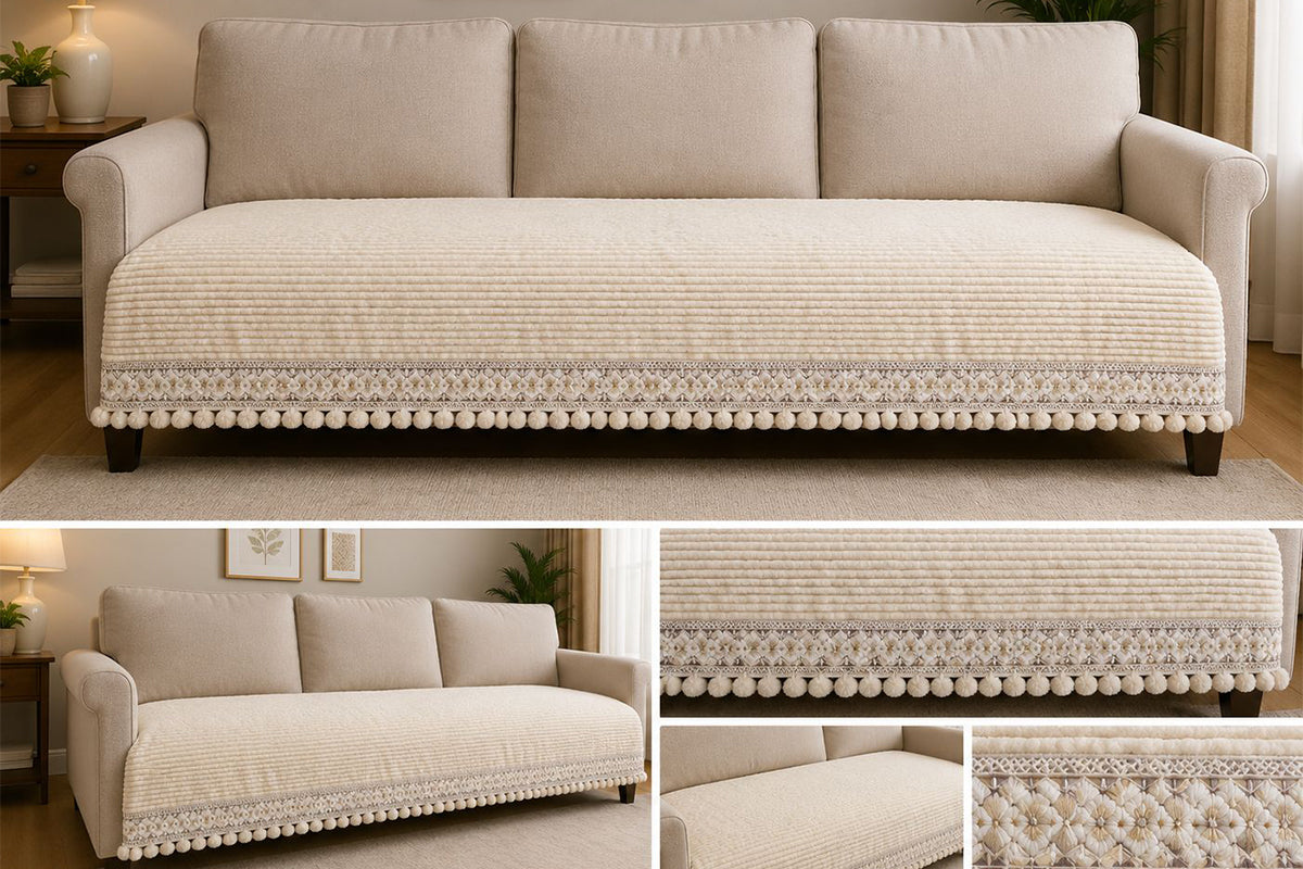 Luxurious Ivory Harmony Sofa Cover