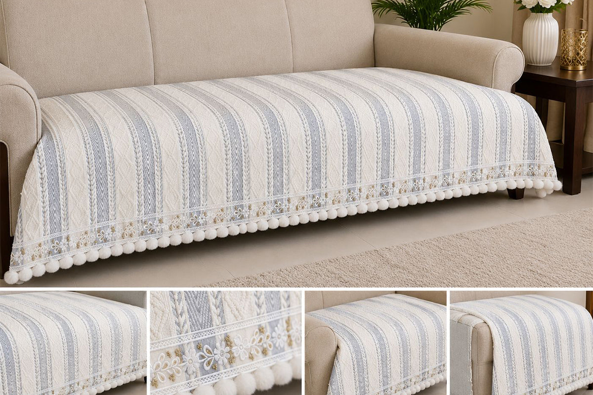Luxurious Munchi Light Grey  Sofa Cover