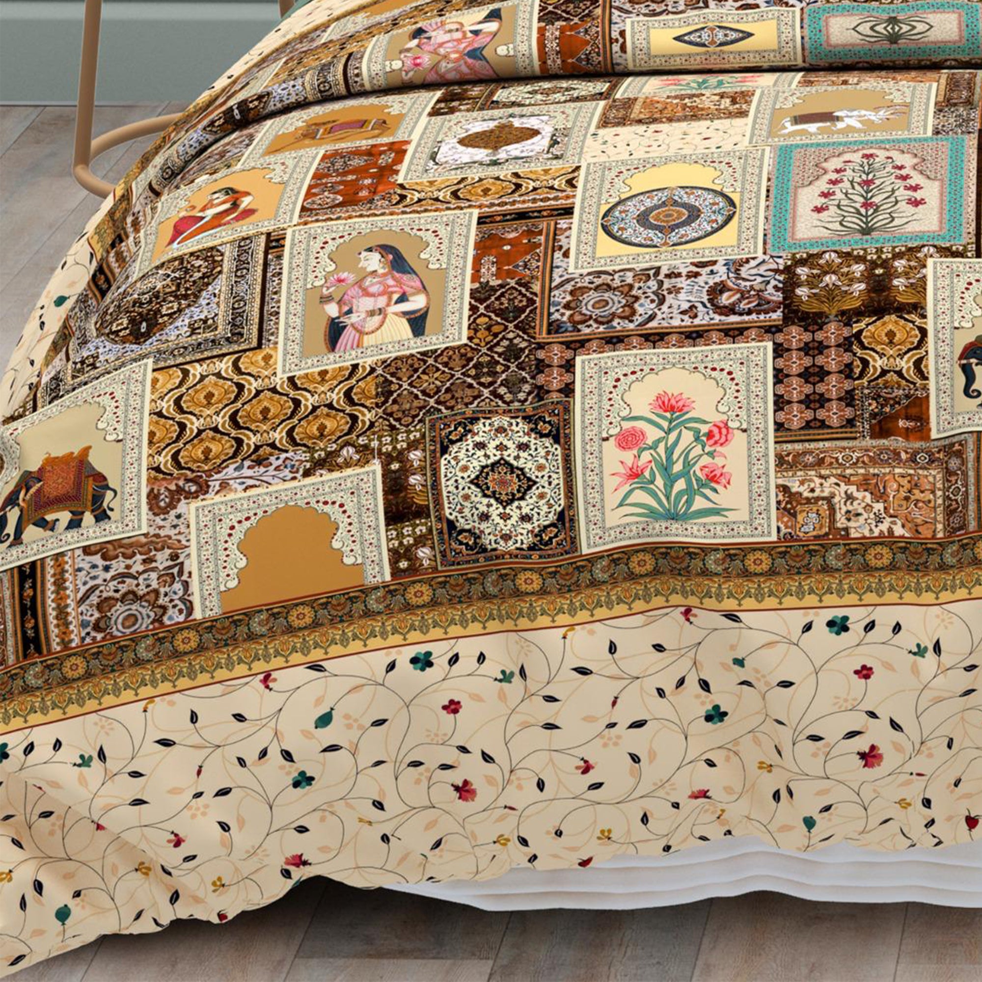 Cotton Digital Print Royal Miniature Bedsheet Set