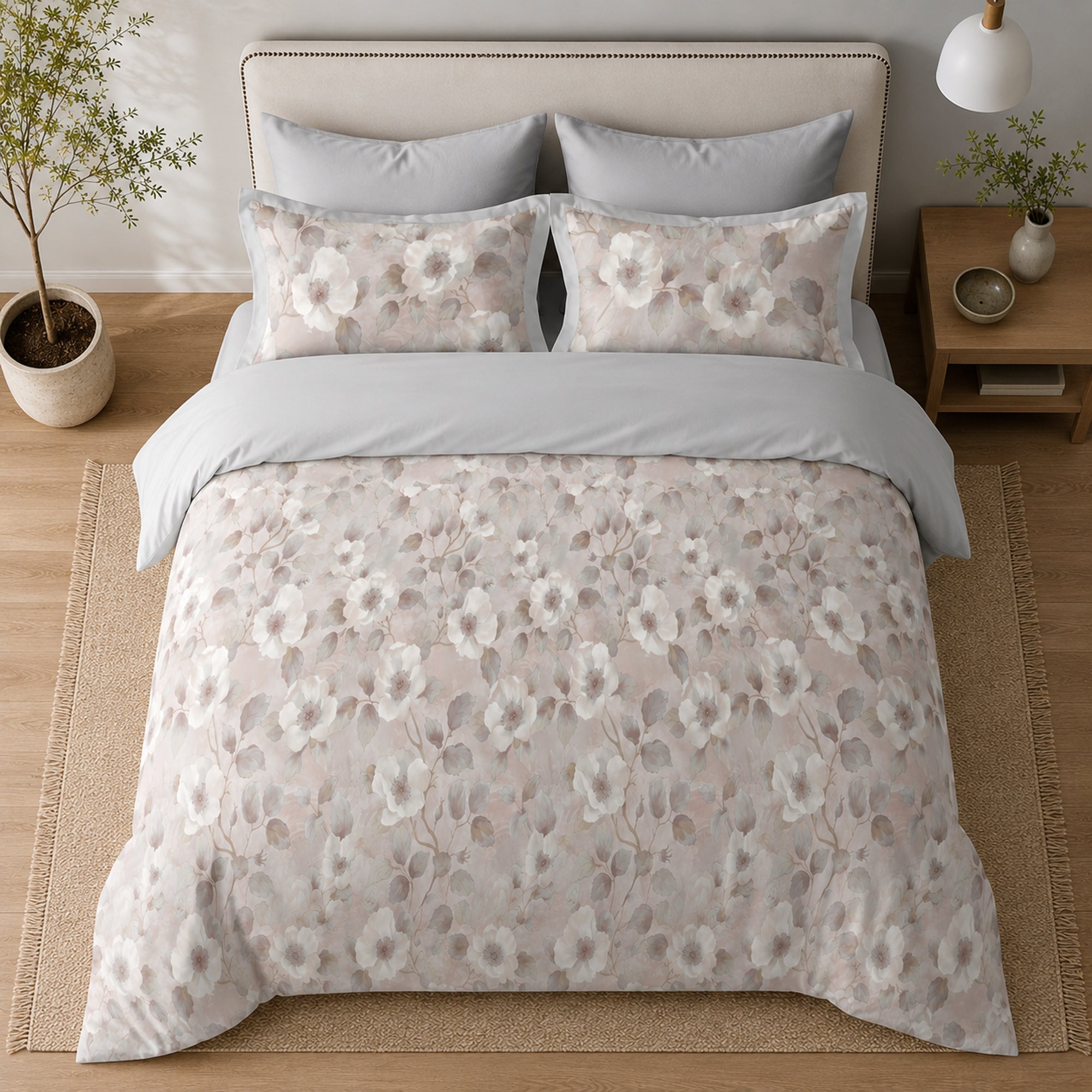 Blush Magnolia 350TC Digital Cotton Bedsheet
