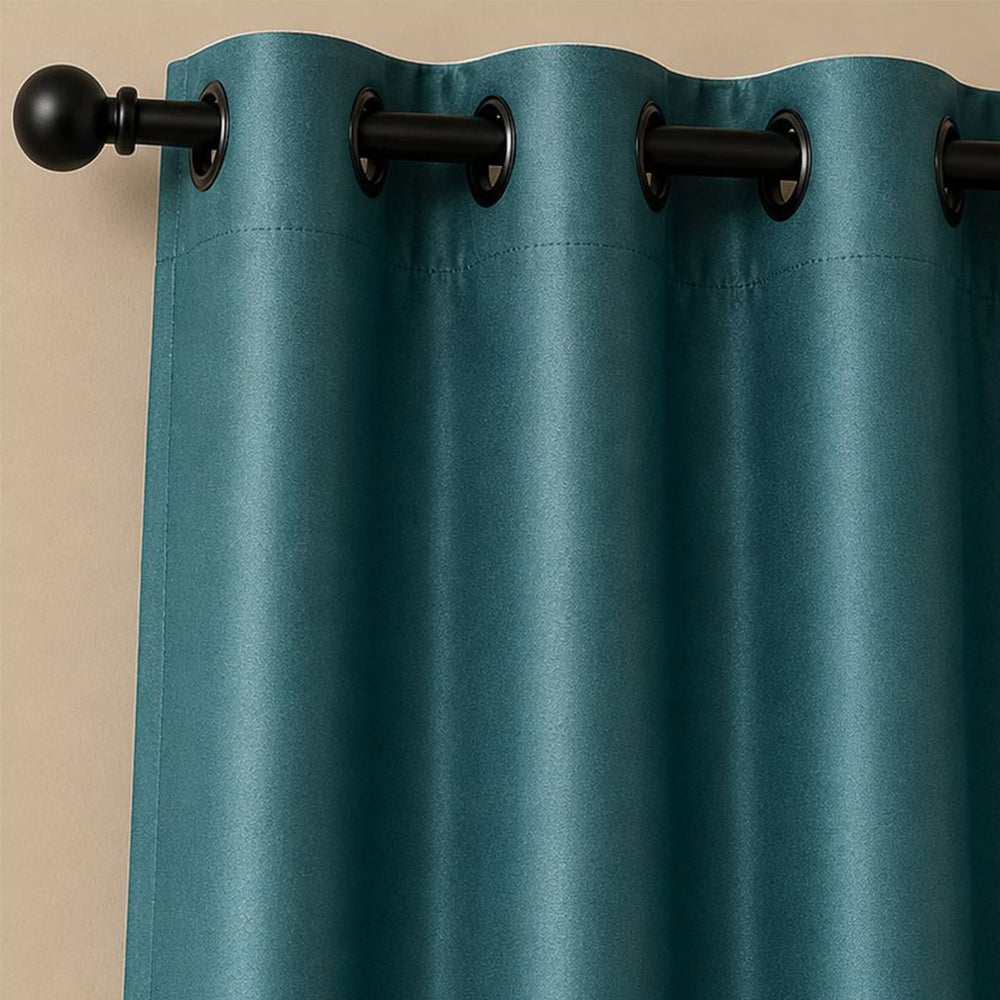 Luxurious Teal Lagoon Blackout Curtain Set (Set of 2)