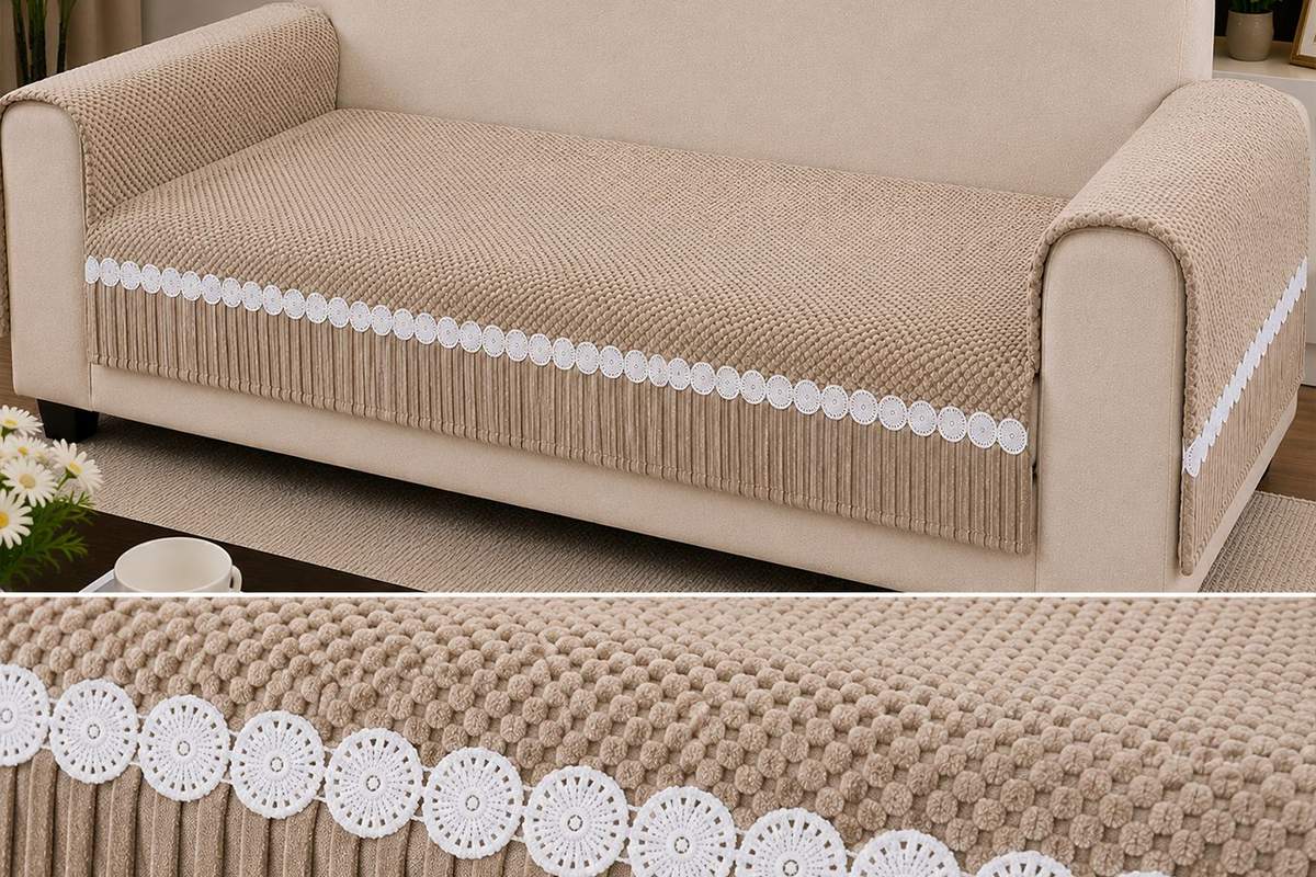 Royal Elegance Beige Sofa Cover