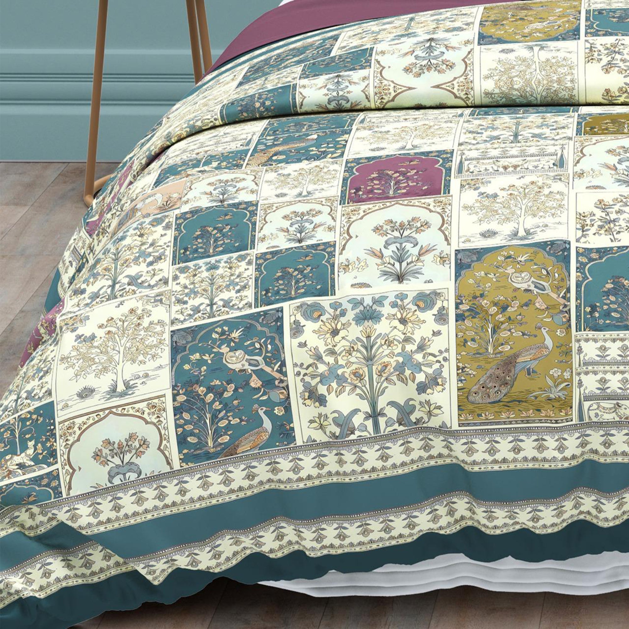Cotton Digital Print Peacock Royale Bedsheet Set