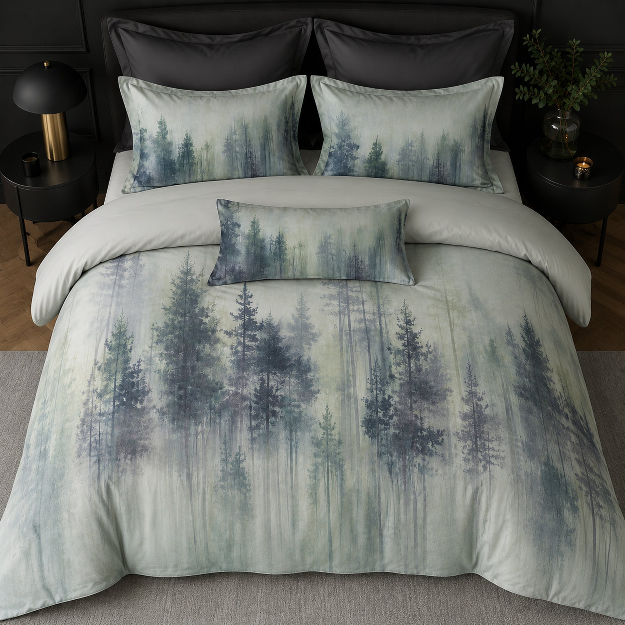 Misty Forest 350TC Digital Cotton Bedsheet