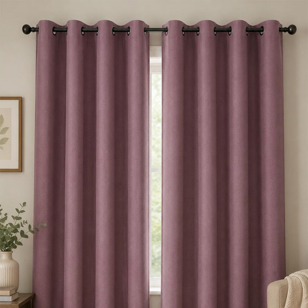 Luxurious Purple Blackout Curtain Set (Set of 2)