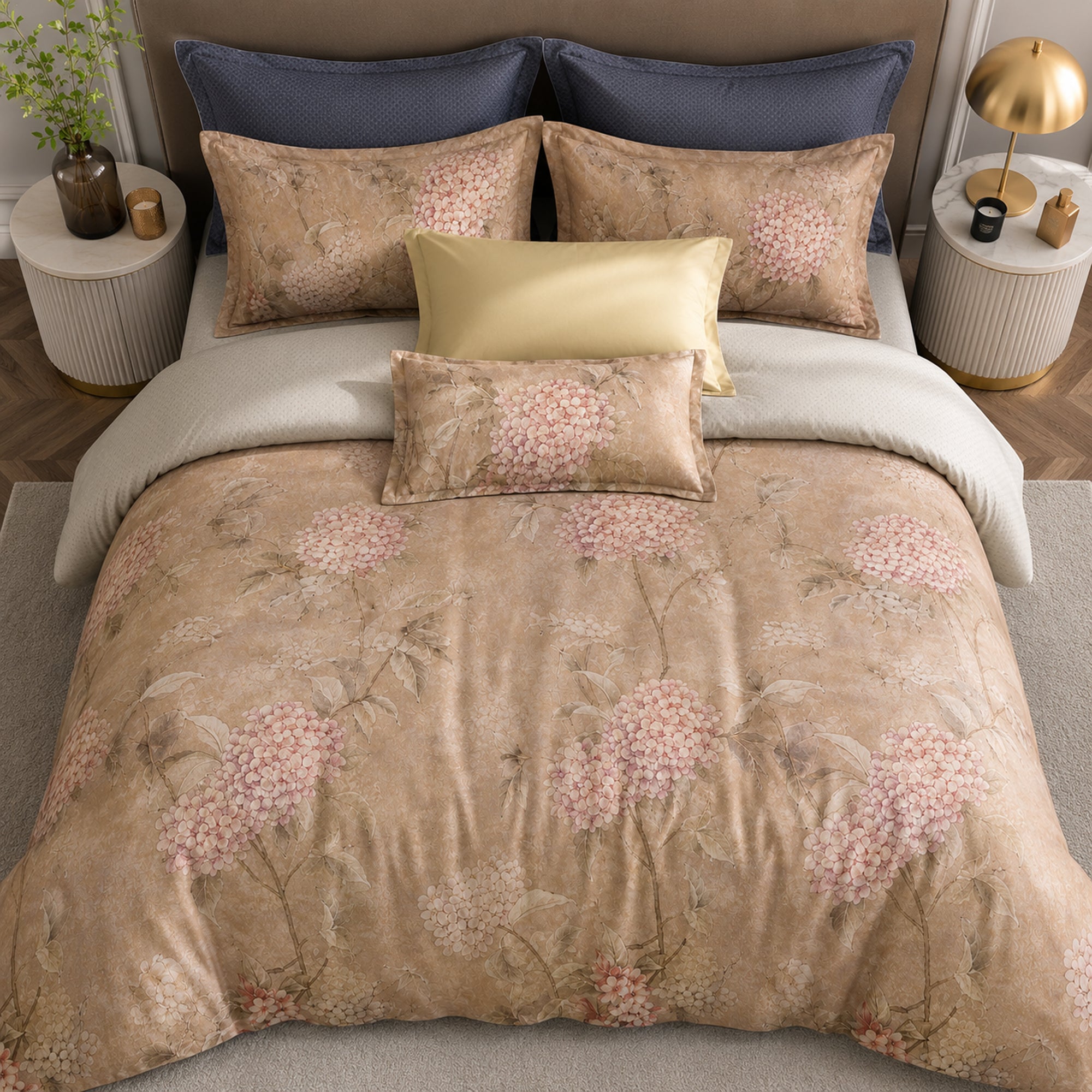 Hydrangea Bliss 350TC Digital Cotton Bedsheet