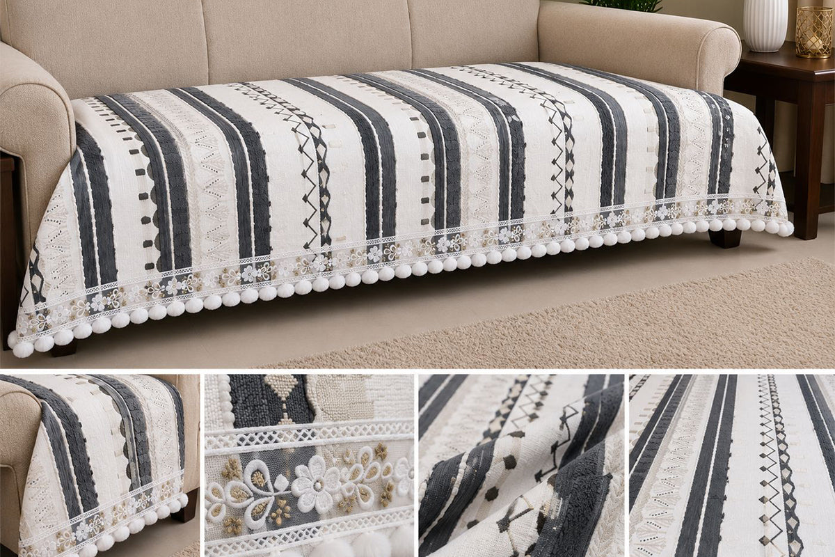 Luxurious Munchi Dark Grey Sofa Cover