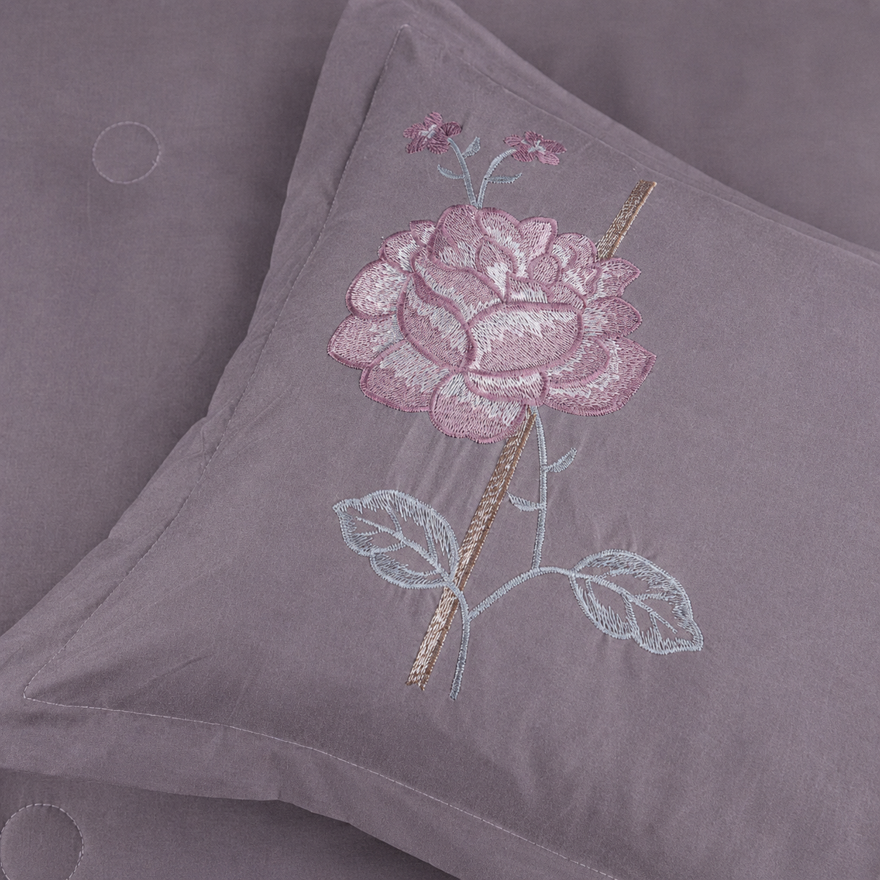Lavender Bloom Smooth Cotton Fabric 4 Piece Bedding Set