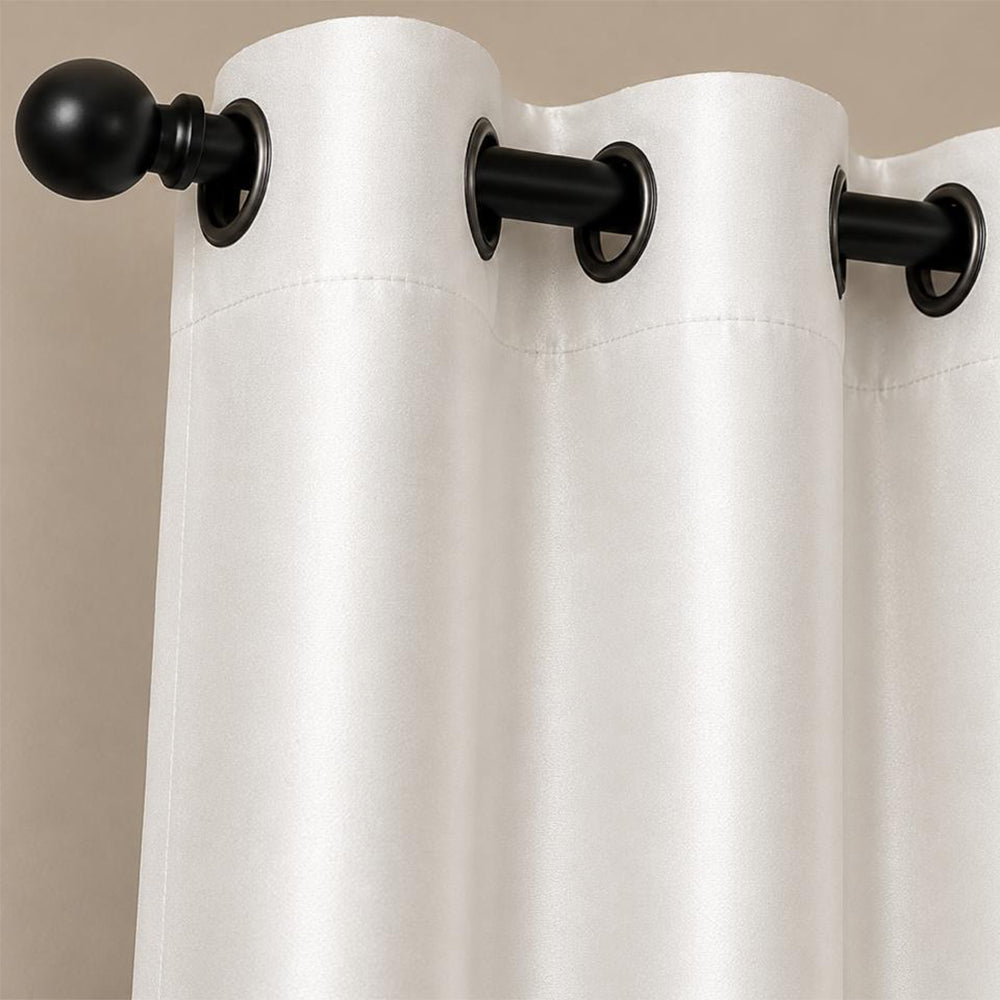 Luxurious White Blackout Curtain Set (Set of 2)