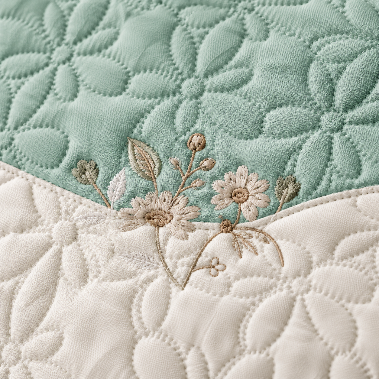 Roseberry Sage Pearl 5 Pcs Quilted Bedcover Set