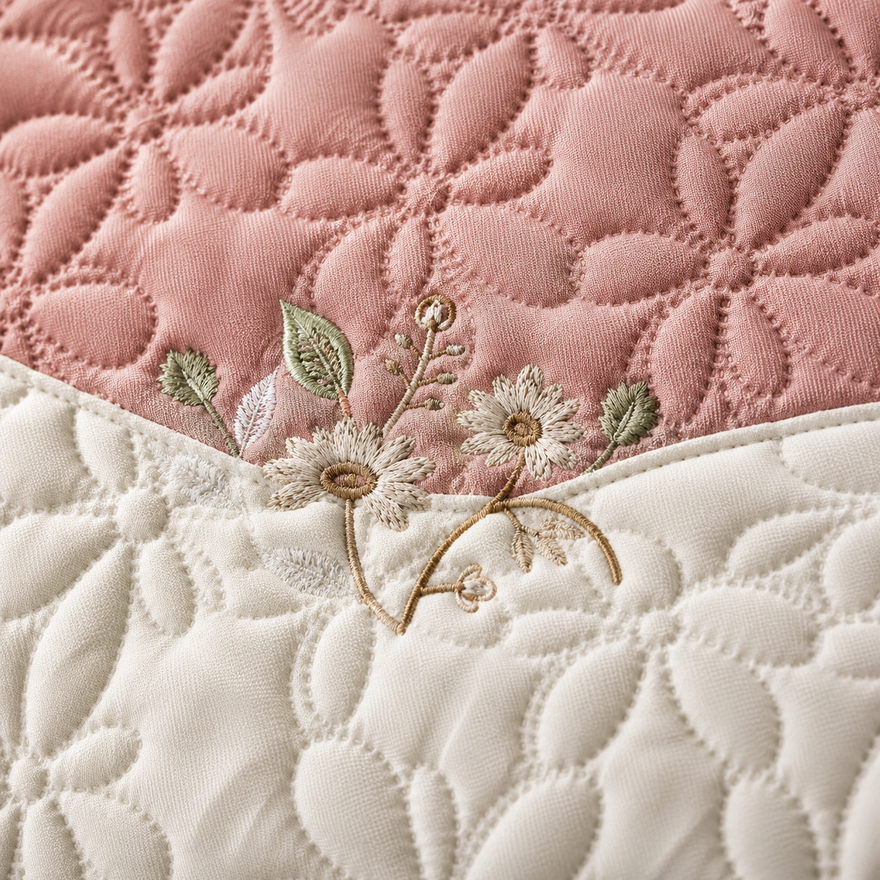 Roseberry Dusty Rose 5 Pcs Quilted Bedcover Set