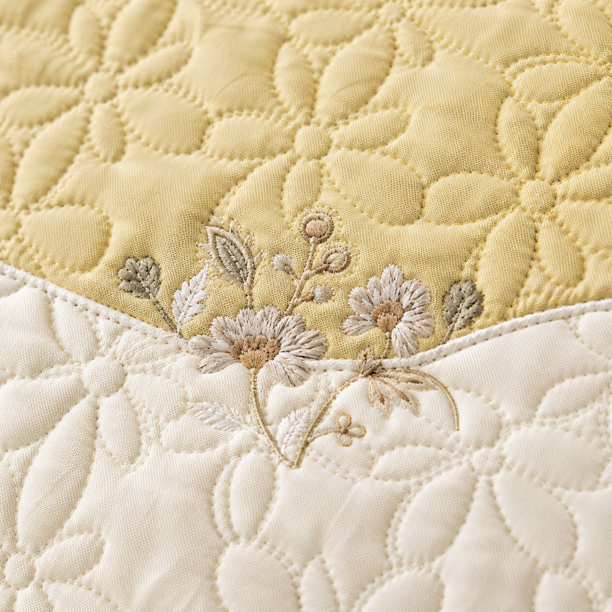 Roseberry Buttercream 5 Pcs Quilted Bedcover Set