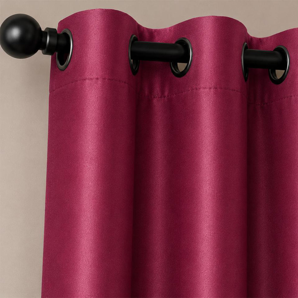 Luxurious Ruby Wine Blackout Curtain Set (Set of 2)