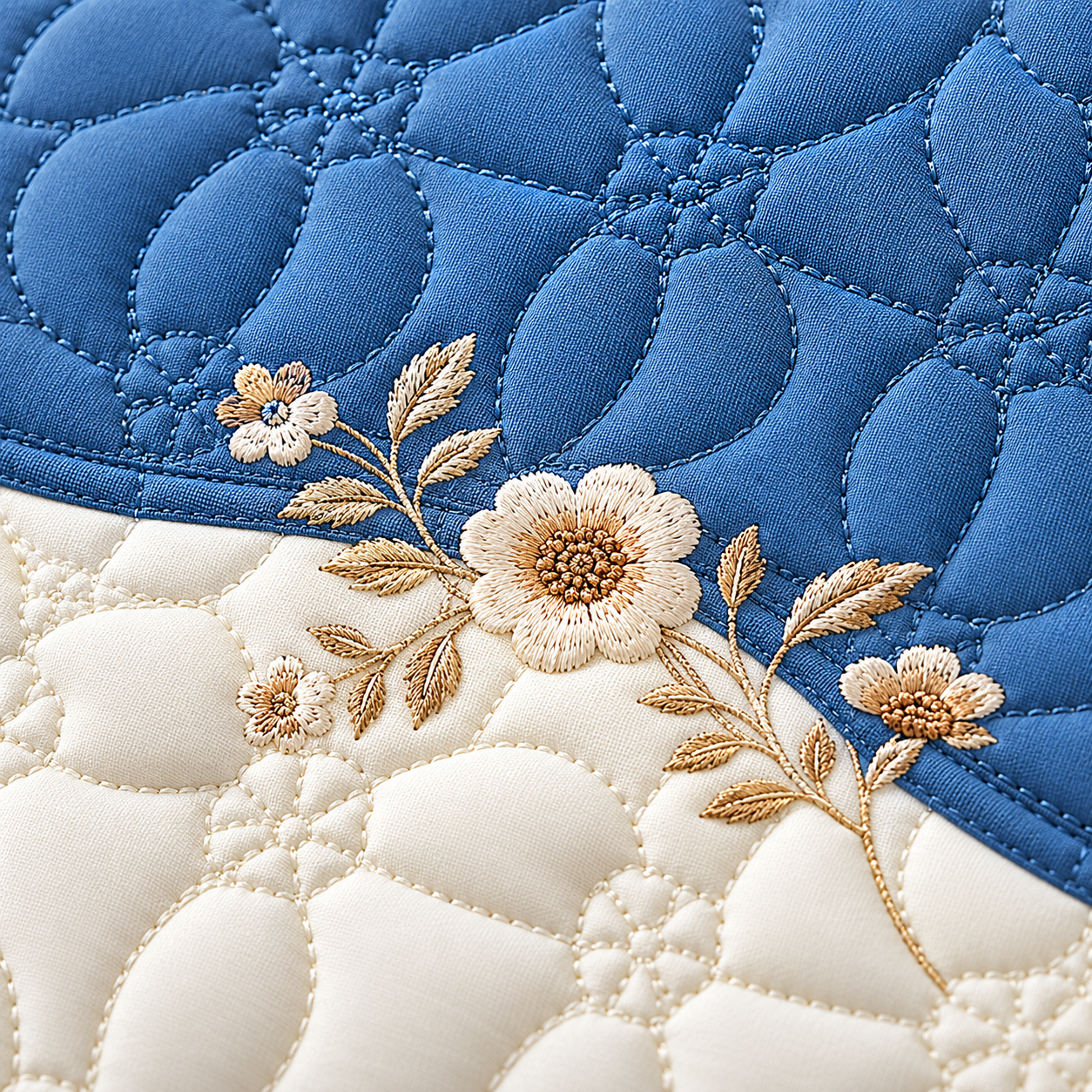Roseberry Denim Pearl 5 Pcs Quilted Bedcover Set