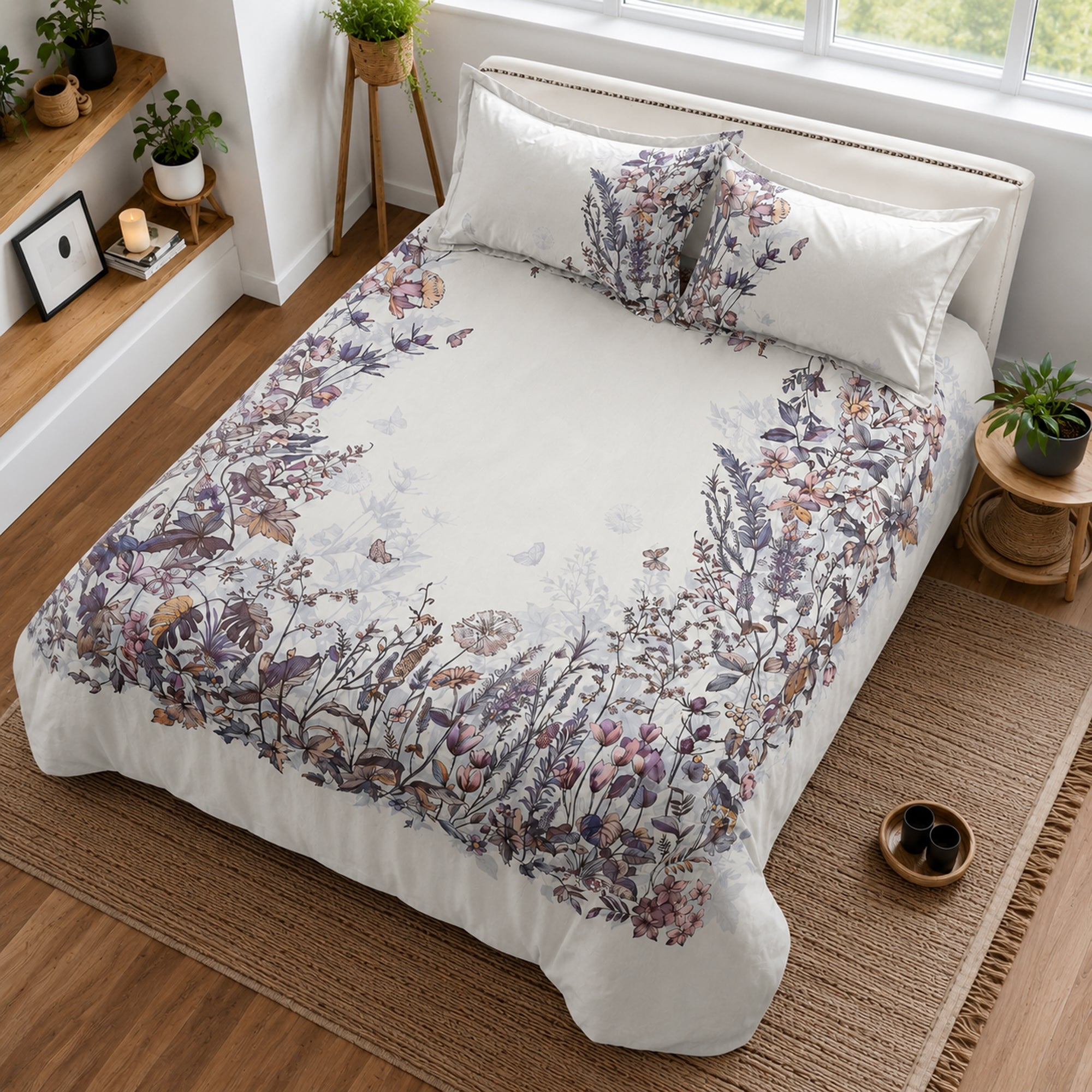 Wildflower Meadow 350TC Digital Cotton Bedsheet