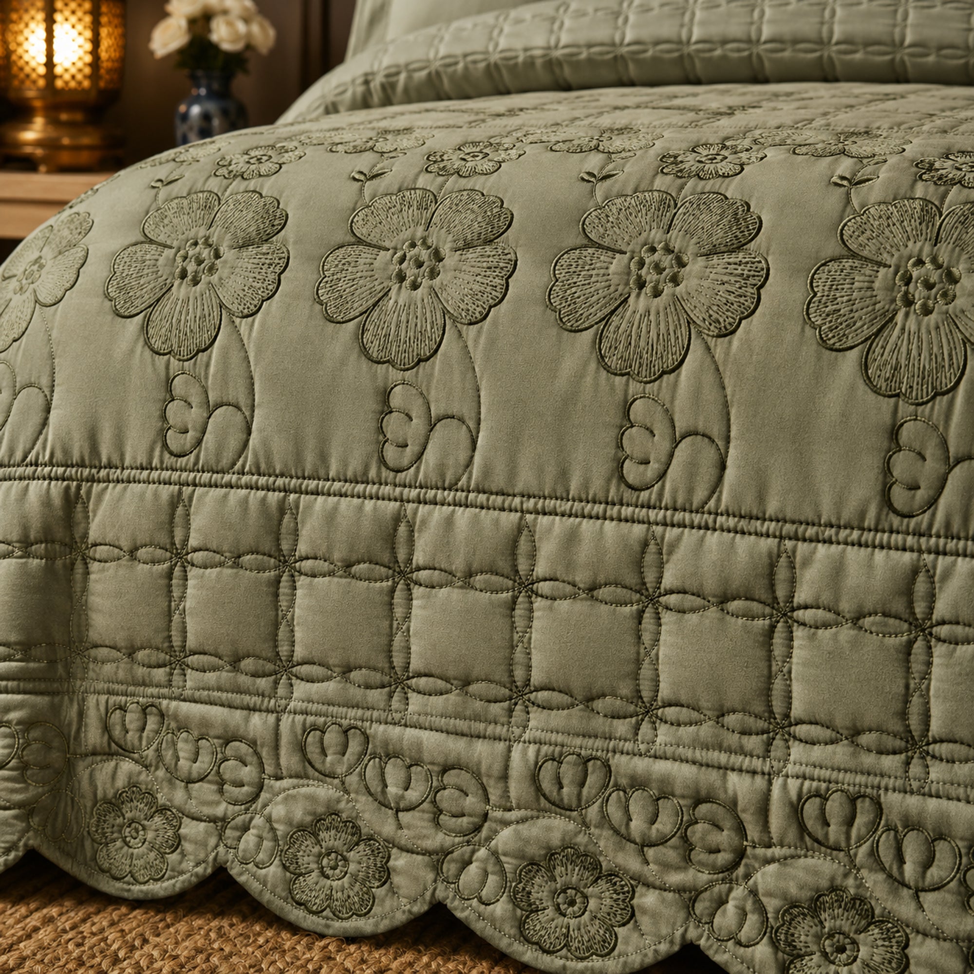 Desert Rose Soft Cotton Fabric Bedding Set – 5 Pieces
